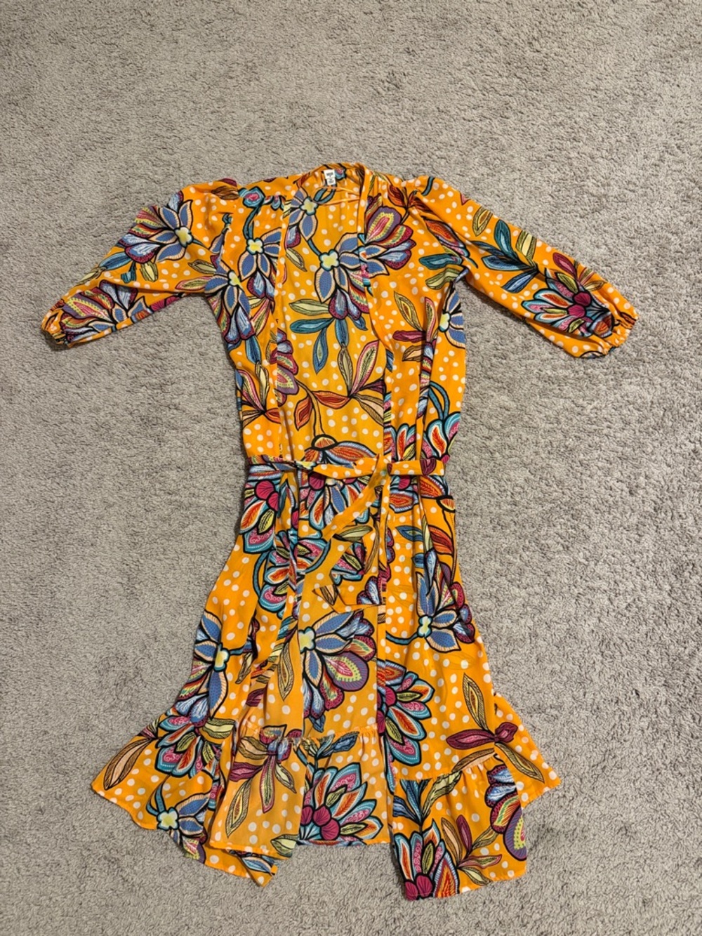 Tabitha Orange Polka Floral Blouse